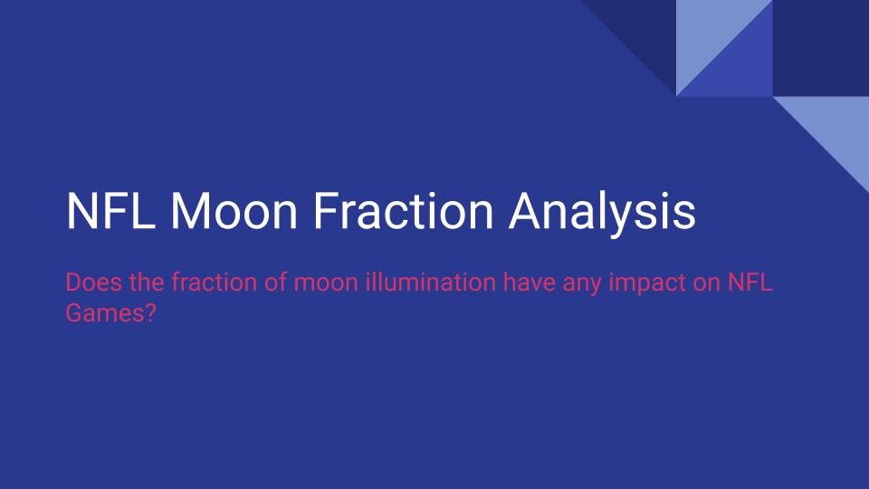 Title Slide - Moon Fraction NFL Analysis
